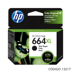 Tinta Negra HP 664XL F6V31AL para 480 paginas