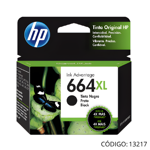 Tinta Negra HP 664XL F6V31AL para 480 paginas
