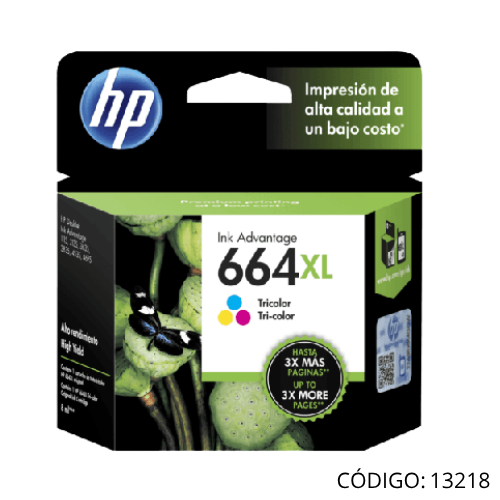 Tinta Color HP 664XL F6V30AL para 330 paginas