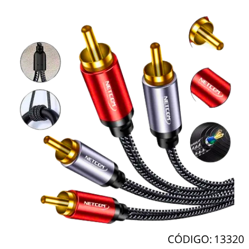 Cable de Audio 2RCAs M-M 1.8Mt C13416