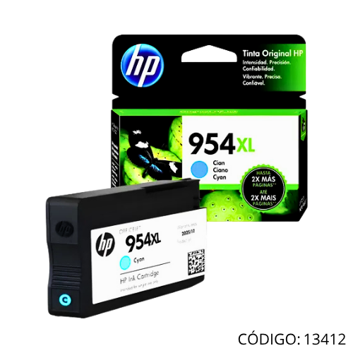 Tinta Cyan HP 954XL L0S62AL para 1600 paginas.