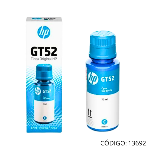 Tinta Cyan HP GT52 M0H54AL 8000 pags