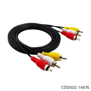 Cable de Audio/Video 3RCAs M-M 1.5Mts.