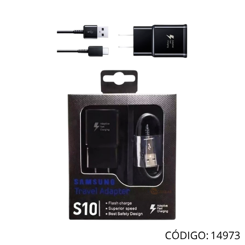 Cargador+Cable Samsung Galaxy S10+ V8 (micro USB).