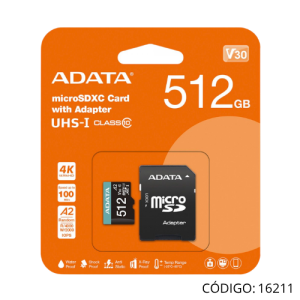Memoria MicroSD 512GB SDHC 4K 100Mb/s