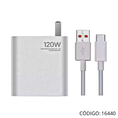 Cargador XIAOMI 120W + Cable USB/USB-C.