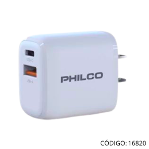 Cargador USB+TipoC 25W Philco FLP4320AW