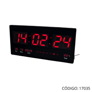 Reloj Digital Pared c/Fecha c/Temp LC-01