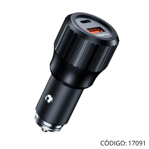 Cargador Auto IBSPower USB+USBC 45W 5.4A. P.N. A05114.