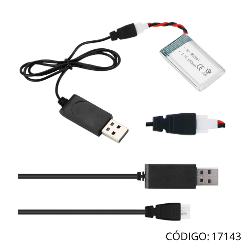 Cargador USB-C p/Baterias para DRON