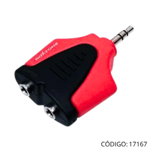 Roxtone Adaptador 1 Stereo 3.5mm Macho (PLUG) - 2 Stereo 3.5mm Hembra (JACK). P.N. RPAN360.