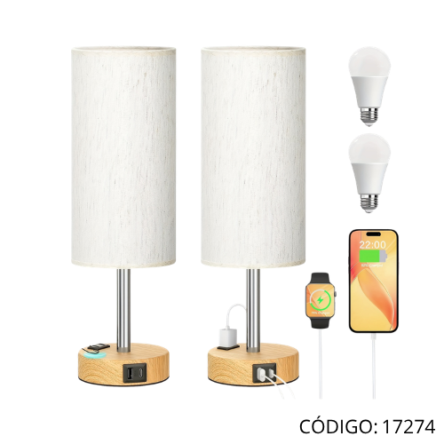 Lampara Velador/Carga USB O5G1818 EBASIX