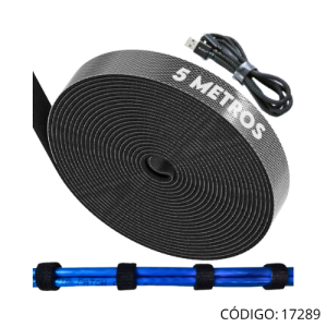 Cinta Velcro Negra 5 metros Orden Cables