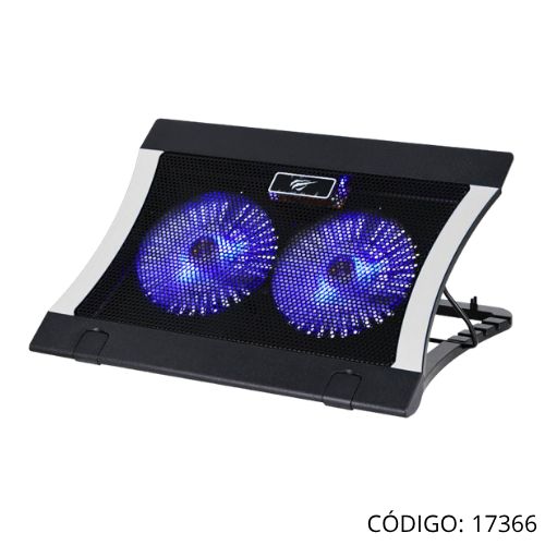 Cooler X2 p/Laptop c/LED Havit HV-F2051 Inclinacion.