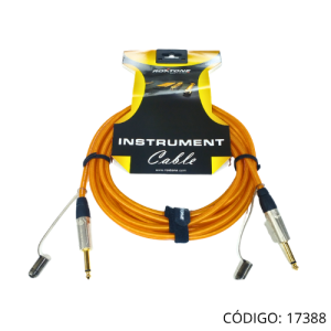 CABLE P/INSTRUMENTO 1 PLUG 6.3MN X LADO TRANSPARENTE ROJO 3MT.