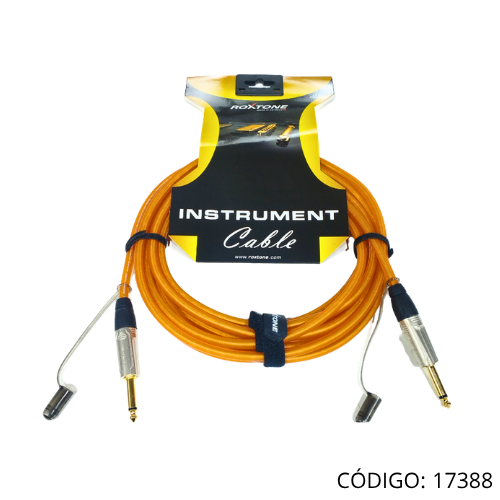 CABLE P/INSTRUMENTO 1 PLUG 6.3MN X LADO TRANSPARENTE ROJO 3MT.