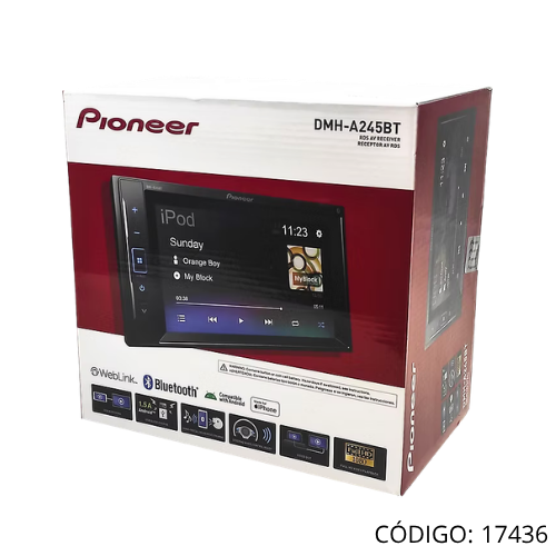 Amplificador Pioneer DMH-A245BT de Audio/Video Multimedia con Pantalla tactil de 6.2?.