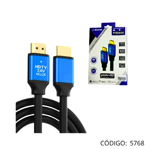 Cable HDMI 2.0v 4K 3mts Macho-Macho