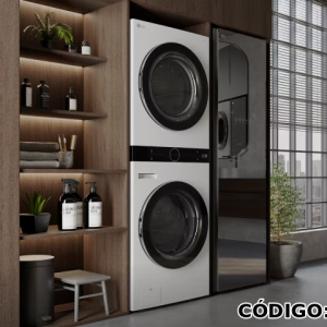 Lavadora+Secadora LG APILADO BLANCO GAS