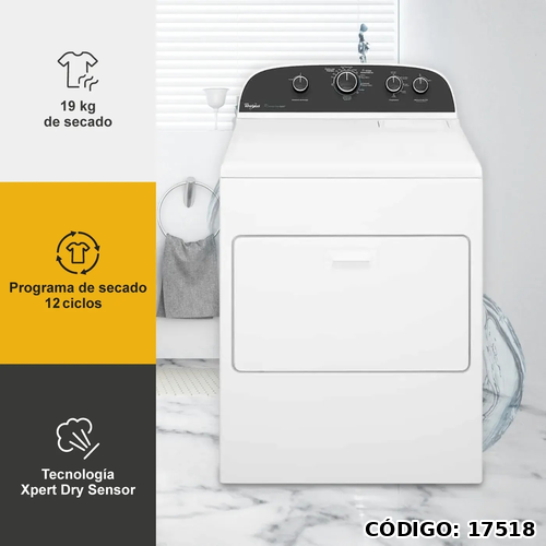 Secadora WHIRLPOOL USA 7MWGD1900EW GAS